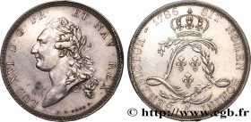 LOUIS XVI
Type : Écu dit "de Calonne", frappe à trois pans de virole 
Date : 1786 
Mint name / Town : Paris 
Metal : silver 
Millesimal fineness ...