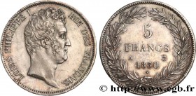 LOUIS-PHILIPPE I
Type : 5 francs type Tiolier avec le I, tranche en creux 
Date : 1830 
Mint name / Town : Paris 
Quantity minted : --- 
Metal : ...