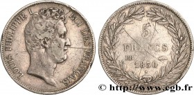 LOUIS-PHILIPPE I
Type : 5 francs type Tiolier avec le I, tranche en creux 
Date : 1830 
Mint name / Town : Strasbourg 
Quantity minted : 5113 
Me...