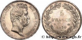 LOUIS-PHILIPPE I
Type : 5 francs type Tiolier avec le I, tranche en creux 
Date : 1830 
Mint name / Town : Lyon 
Quantity minted : 367911 
Metal ...