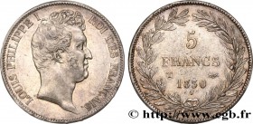 LOUIS-PHILIPPE I
Type : 5 francs type Tiolier avec le I, tranche en creux 
Date : 1830 
Mint name / Town : Nantes 
Quantity minted : 124860 
Meta...