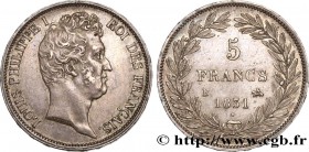 LOUIS-PHILIPPE I
Type : 5 francs type Tiolier avec le I, tranche en relief 
Date : 1831 
Mint name / Town : Rouen 
Quantity minted : 7886588 
Met...