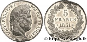 LOUIS-PHILIPPE I
Type : Essai-concours de 5 francs Domard en étain, type adopté 
Date : 1831 
Mint name / Town : Paris 
Metal : tin 
Diameter : 3...