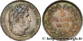 LOUIS-PHILIPPE I
Type : 5 francs IIe type Domard 
Date : 1832 
Mint name / Town : Perpignan 
Quantity minted : 715183 
Metal : silver 
Millesima...