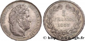 LOUIS-PHILIPPE I
Type : 5 francs IIe type Domard 
Date : 1833 
Mint name / Town : Limoges 
Quantity minted : 1012910 
Metal : silver 
Millesimal...