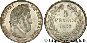LOUIS-PHILIPPE I
Type : 5 francs IIe type Domard 
Date : 1833 
Mint name / Town : Bayonne 
Quantity minted : 377967 
Metal : silver 
Millesimal ...