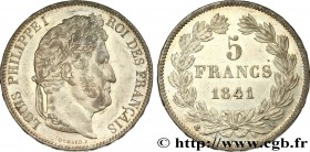LOUIS-PHILIPPE I
Type : 5 francs IIe type Domard 
Date : 1841 
Mint name / Town : Paris 
Quantity minted : 1.019.258 
Metal : silver 
Millesimal...