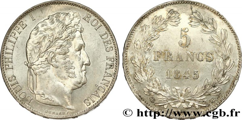LOUIS-PHILIPPE I
Type : 5 francs IIIe type Domard 
Date : 1845 
Mint name / T...