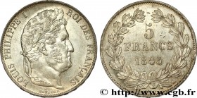LOUIS-PHILIPPE I
Type : 5 francs IIIe type Domard 
Date : 1845 
Mint name / Town : Bordeaux 
Quantity minted : 537439 
Metal : silver 
Millesima...
