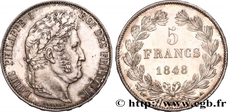 LOUIS-PHILIPPE I
Type : 5 francs, IIIe type Domard 
Date : 1848 
Mint name / ...