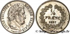 LOUIS-PHILIPPE I
Type : 1/4 franc Louis-Philippe 
Date : 1837 
Mint name / Town : Lille 
Quantity minted : 167520 
Metal : silver 
Millesimal fi...