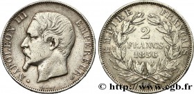 SECOND EMPIRE
Type : 2 francs Napoléon III, tête nue, grand BB 
Date : 1856 
Mint name / Town : Strasbourg 
Quantity minted : 693113 
Metal : sil...