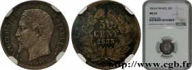 SECOND EMPIRE
Type : 50 centimes Napoléon III, tête nue 
Date : 1853 
Mint name / Town : Paris 
Quantity minted : 194547 
Metal : silver 
Milles...