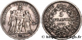 THE COMMUNE
Type : 5 francs Hercule, dite “Camélinat” 
Date : 1871 
Mint name / Town : Paris 
Quantity minted : 256410 
Metal : silver 
Millesim...