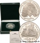 V REPUBLIC
Type : Piéfort Belle Épreuve de 100 francs René Descartes 
Date : 1991 
Mint name / Town : Pessac 
Quantity minted : 100 
Metal : silv...