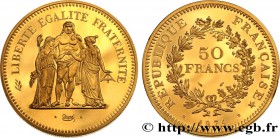 V REPUBLIC
Type : Piéfort or de 50 francs Hercule 
Date : 1974 
Quantity minted : 250/241 
Metal : gold 
Millesimal fineness : 920 ‰
Diameter : ...
