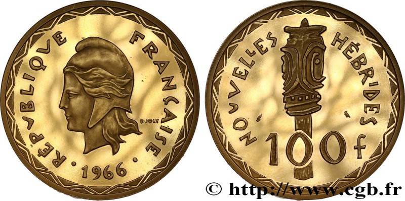 NEW HEBRIDES
Type : Piéfort 100 francs Or 
Date : 1966 
Mint name / Town : Pa...