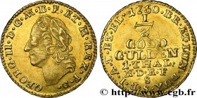 GERMANY - DUCHY OF BRUNSWICK AND LUNENBURG - GEORGE II OF GREAT BRITAIN
Type : 1/2 Gulden 
Date : 1750 
Quantity minted : - 
Metal : gold 
Milles...