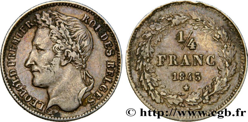 BELGIUM - KINGDOM OF BELGIUM - LEOPOLD I
Type : 1/4 Franc tête laurée 
Date : ...