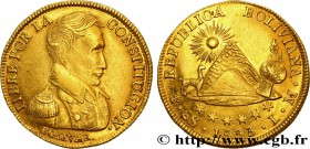 BOLIVIA - REPUBLIC
Type : 8 Escudos 
Date : 1833 
Mint name / Town : Potosi 
Quantity minted : - 
Metal : gold 
Millesimal fineness : 875 ‰
Dia...