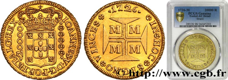 BRAZIL - JOHN V
Type : Dobra de 20.000 reis 
Date : 1726 
Mint name / Town : ...