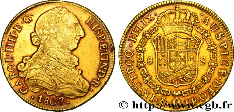 CHILE - CHARLES IV
Type : 8 Escudos 
Date : 1807 
Mint name / Town : Santiago...