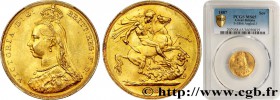GREAT-BRITAIN - VICTORIA
Type : 1 Souverain “buste du jubilé” 
Date : 1887 
Mint name / Town : Londres 
Quantity minted : - 
Metal : gold 
Mille...