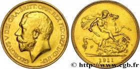 GREAT-BRITAIN - GEORGE V
Type : 5 Pounds (5 souverains) 
Date : 1911 
Mint name / Town : Londres 
Quantity minted : 2812 
Metal : gold 
Millesim...