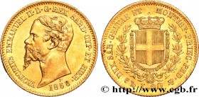 ITALY - KINGDOM OF SARDINIA - VICTOR-EMMANUEL II
Type : 20 Lire 
Date : 1858 
Mint name / Town : Gênes 
Quantity minted : 176035 
Metal : gold 
...