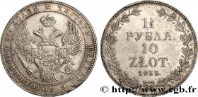 POLAND - KINGDOM OF POLAND - NICHOLAS I
Type : 10 Zlote 1 1/2 Rouble 
Date : 1833 
Mint name / Town : Saint-Petersbourg 
Quantity minted : 126977 ...