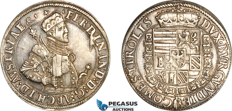 Austria, Ferdinand I, Taler ND (1564-95) Hall Mint, Silver, Dav-8099, Obv. die b...