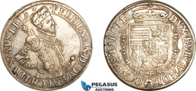 Austria, Ferdinand I, Taler ND (1564-95) Hall Mint, Silver, Dav-8097, cleaned, EF