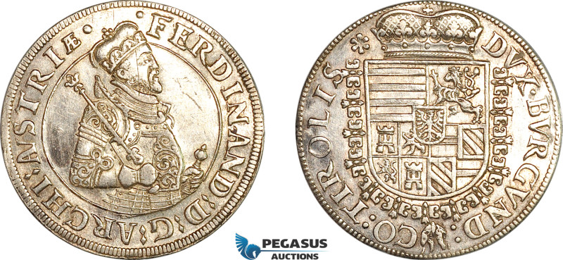 Austria, Ferdinand I, Taler ND (1564-95) Hall Mint, Silver, Dav-8097, cleaned, E...