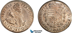 Austria, Ferdinand I, Taler ND (1564-95) Hall Mint, Silver, Dav-8097, Old cabinet toning, EF
