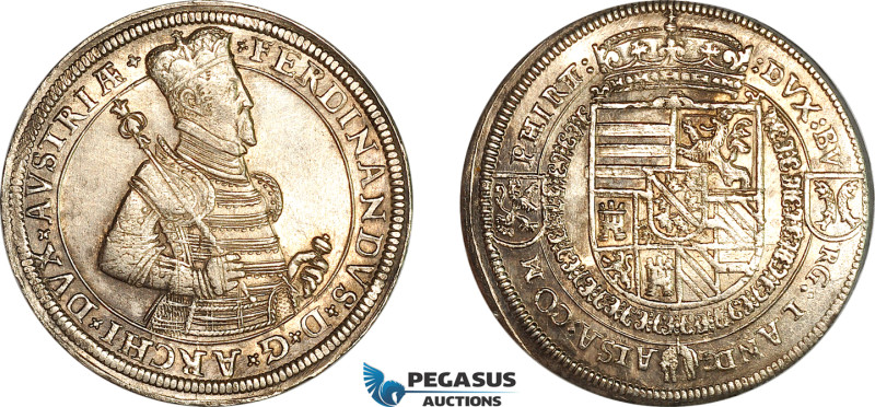 Austria, Ferdinand I, Taler ND (1564-95) Ensisheim Mint, Silver, Dav-8089, lustr...