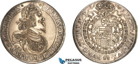 Austria, Ferdinand III, Taler 1650, Graz Mint, Silver, Dav-3190, Sharp details. for the type, lustrous, edge filing? AU-UNC