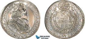 Austria, Ferdinand III, Taler 1651, Graz Mint, Silver, Dav-3190, Good details for the type, cleaned in the past, good AU