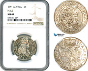 Austria, Leopold I, 15 Kreuzer 1691, Hall Mint, Silver, Champagne toning, NGC MS62, Top Pop and single finest graded!