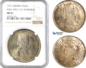 Austria, Maria Theresa, Taler 1751, Hall Mint, Silver, Dav-1121, Lustrous with champagne toning, NGC MS61