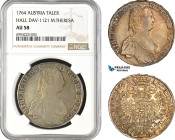 Austria, Maria Theresa, Taler 1764, Hall Mint, Silver, Dav-1121, Light champagne toning, NGC AU58
