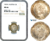 Austria, Ferdinand I, 5 Kreuzer 1839 A, Vienna Mint, Silver, KM# 2196, Light toning, exceptional condition, NGC MS66, Top Pop and single finest graded...