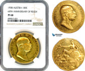 Austria, Franz Joseph, ''Lady in the Clouds'' 100 Corona 1908, 60th Anniversary of his Reign, Kremnitz Mint, Gold, KM# 2812, NGC PF60, Rare!