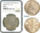 Austrian Netherlands, Joseph II, Kronentaler 1787, Brussels Mint, Dav-1284, Silver, Lustrous with light toning, very rare in this condition, NGC MS62,...