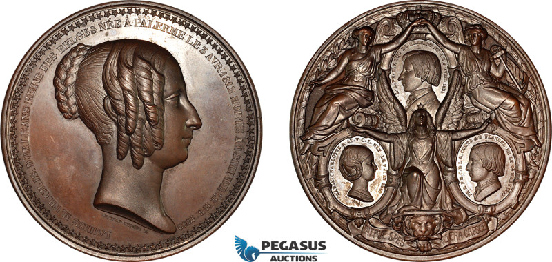 Belgium, Bronze Medal by L. Wiener (Ø80mm, 170.2g), Death of Louise d'Orleans (E...