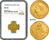 Bulgaria, Ferdinand I, 20 Leva 1894 KB, Kremnica Mint, Gold, KM# 20, NGC AU55