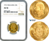 Bulgaria, Ferdinand I, 20 Leva 1912 KB, Kremnica Mint, Gold, KM# 33, NGC AU58