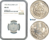 Bulgaria, Boris III, 1 Lev 1923, Aluminium, KM# 35, NGC MS65