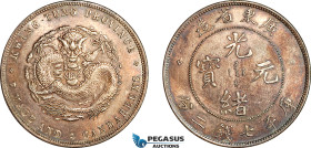 China, Kwangtung, Dollar ND (1890-1908) Kwangtung Mint, Silver (26.99 g) L&M 133, Old cleaning, now retoned!, AU