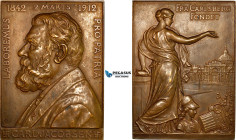 Denmark, Plaque Medal 1895 by J. C. Chaplain. The 25th Anniversary of the New Carlsberg Brewery. Bronze, (71×51 mm, 98.7g) EF -UNC