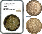 Germany, Bavaria, Maximilian III Joseph, Taler 1771, Silver, Dav-1953, Champagne toning, NGC AU58
